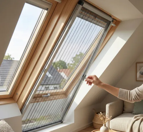 Этапы установки москитной сетки на мансардное окно