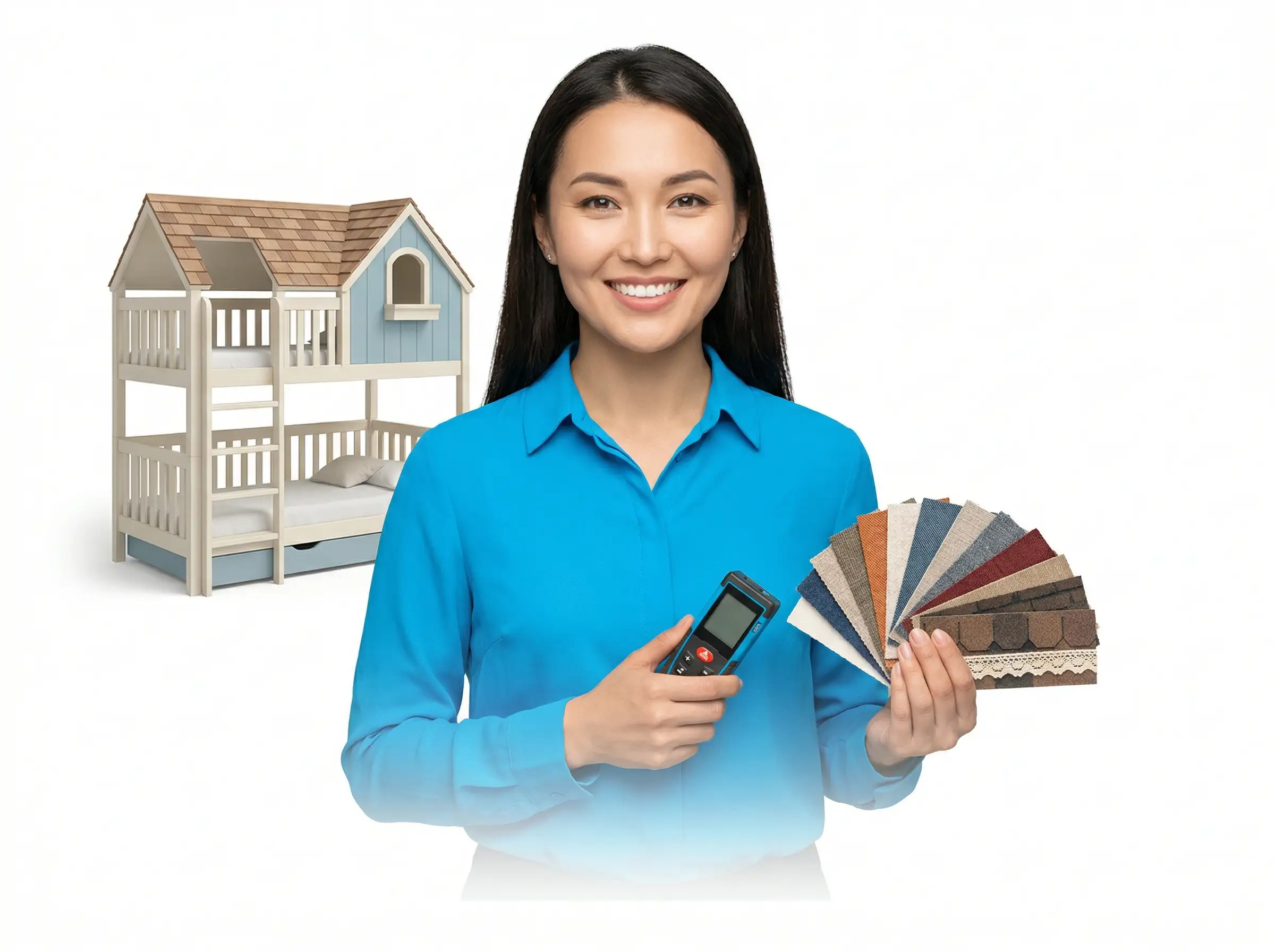 двухъярусная кровать домик женщина